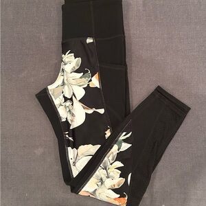 Athleta Black Floral Leggings